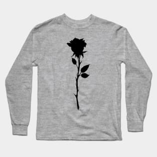 Simple Rose Silhouette Long Sleeve T-Shirt